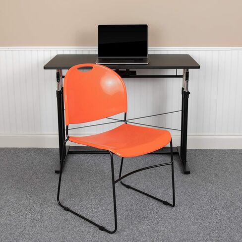 Flash Furniture HERCULES Series 880 lb. كرسي مكدس أسود فائق السعة مع إطار مطلي بمسحوق أسود in Saudi Arabia