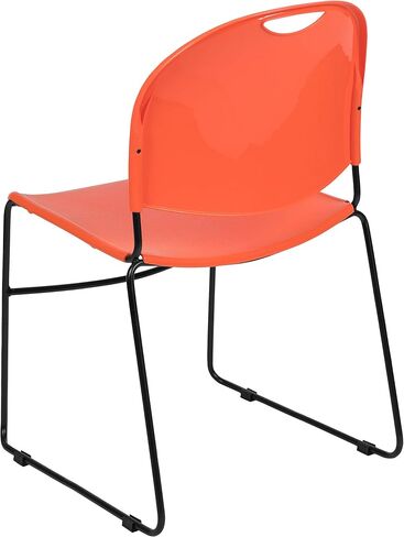 Flash Furniture HERCULES Series 880 lb. كرسي مكدس أسود فائق السعة مع إطار مطلي بمسحوق أسود in Saudi Arabia