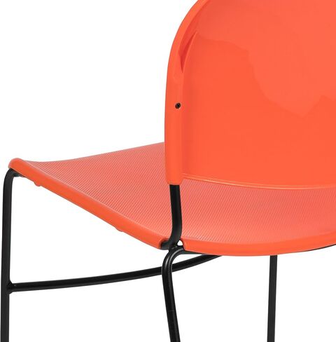 Flash Furniture HERCULES Series 880 lb. كرسي مكدس أسود فائق السعة مع إطار مطلي بمسحوق أسود in Saudi Arabia