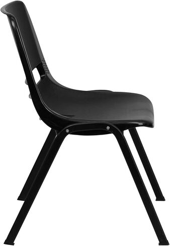 Flash Furniture 5 Pack HERCULES Series 880 lb. Capacity Black Ergonomic Shell Stack Chair with Black Frame in Saudi Arabia