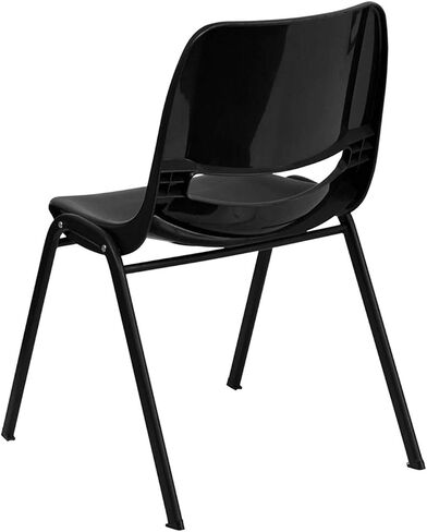 Flash Furniture 5 Pack HERCULES Series 880 lb. Capacity Black Ergonomic Shell Stack Chair with Black Frame in Saudi Arabia