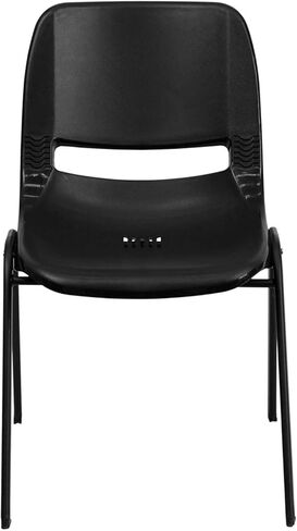 Flash Furniture 5 Pack HERCULES Series 880 lb. Capacity Black Ergonomic Shell Stack Chair with Black Frame in Saudi Arabia