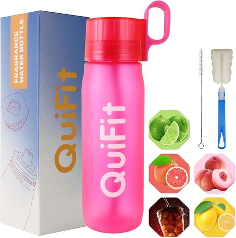 Build Your Life Air Water Bottle,Scent Water Bottle with 5 Flavour Pods,750ML 25OZ Fruit Fragrance Water Cup with Straw BPA Free Leak-Proof 0 Sugar 0 Calories for Outdoor Sports,School (Light Blue) in Saudi Arabia