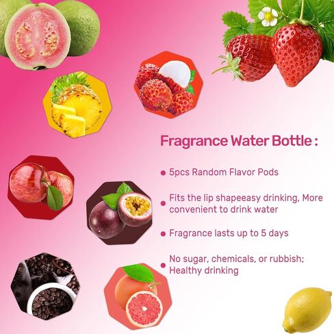Build Your Life Air Water Bottle,Scent Water Bottle with 5 Flavour Pods,750ML 25OZ Fruit Fragrance Water Cup with Straw BPA Free Leak-Proof 0 Sugar 0 Calories for Outdoor Sports,School (Light Blue) in Saudi Arabia