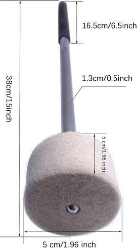 Jiayouy 2 Pack 15 Inch Felt Bass Drum Mallet Timpani Sticks with Aluminium Alloy Handle Percussion Marching Band Accessory in Saudi Arabia