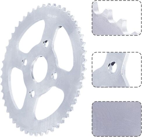 420 Chain 50 Tooth Go Kart Sprocket Compitable with Coleman BT200X CT200U Baja TrailMaster Warrior Heat Massimo MB165 MB200 196cc 420 50T 40mm Rear Drive Wheel Sprocket in Kuwait