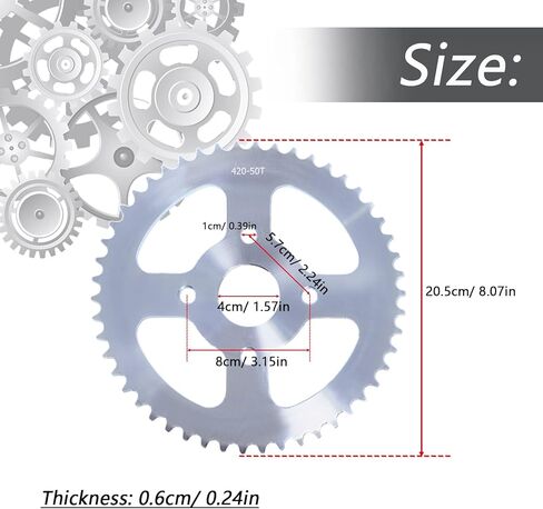 420 Chain 50 Tooth Go Kart Sprocket Compitable with Coleman BT200X CT200U Baja TrailMaster Warrior Heat Massimo MB165 MB200 196cc 420 50T 40mm Rear Drive Wheel Sprocket in Kuwait