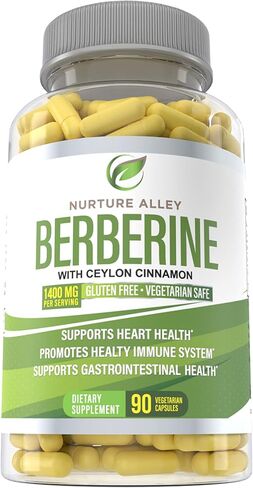 Berberine Complex - Berberine HCL 1200mg Plus Organic Ceylon Cinnamon 200mg - 90 Capsules - Supports Metabolism, Immune System, Weight Management - Berberine HCI Supplement in Saudi Arabia