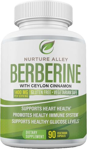 Berberine Complex - Berberine HCL 1200mg Plus Organic Ceylon Cinnamon 200mg - 90 Capsules - Supports Metabolism, Immune System, Weight Management - Berberine HCI Supplement in Saudi Arabia