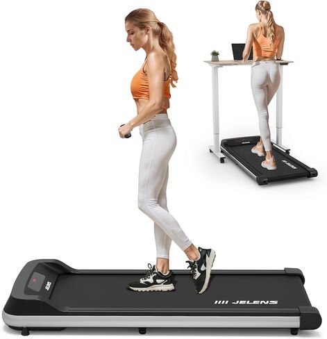 Walking Pad 2 in 1 Treadmill for Walking and Jogging, Under Desk Treadmill for Home Office with Remote Control, 2.5HP Walking Pad Treadmill, Desk Treadmill in LED Display (Silver Black) in Saudi Arabia