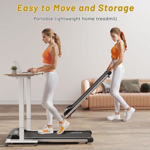 Walking Pad 2 in 1 Treadmill for Walking and Jogging, Under Desk Treadmill for Home Office with Remote Control, 2.5HP Walking Pad Treadmill, Desk Treadmill in LED Display (Silver Black) in Saudi Arabia