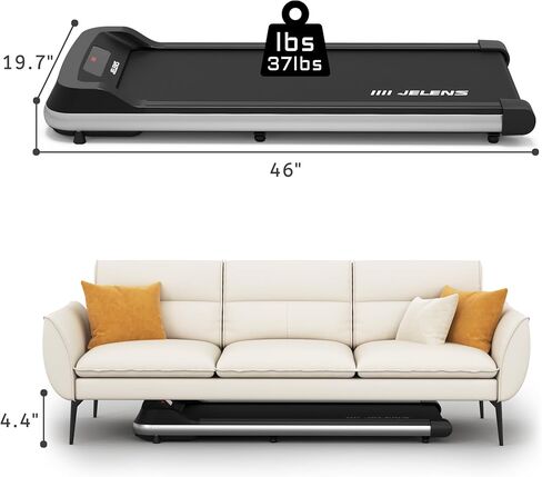 Walking Pad 2 in 1 Treadmill for Walking and Jogging, Under Desk Treadmill for Home Office with Remote Control, 2.5HP Walking Pad Treadmill, Desk Treadmill in LED Display (Silver Black) in Saudi Arabia