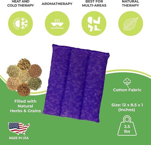 وسادة تدفئة خلفية من Nature Creation قابلة للاستخدام في الميكروويف - حزمة مرنة وسهلة الاستخدام ساخنة/باردة لتخفيف آلام الظهر وآلام الرقبة وآلام الجسم وتصلبها - مثالية للطقس البارد - عبوة واحدة من الزهور الزرقاء in Kuwait