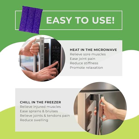 وسادة تدفئة خلفية من Nature Creation قابلة للاستخدام في الميكروويف - حزمة مرنة وسهلة الاستخدام ساخنة/باردة لتخفيف آلام الظهر وآلام الرقبة وآلام الجسم وتصلبها - مثالية للطقس البارد - عبوة واحدة من الزهور الزرقاء in Kuwait