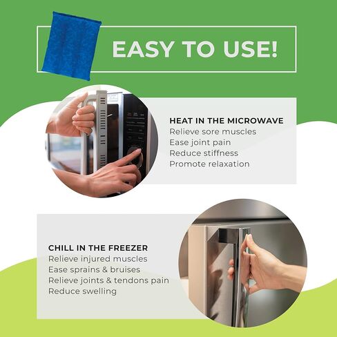 وسادة تدفئة خلفية من Nature Creation قابلة للاستخدام في الميكروويف - حزمة مرنة وسهلة الاستخدام ساخنة/باردة لتخفيف آلام الظهر وآلام الرقبة وآلام الجسم وتصلبها - مثالية للطقس البارد - عبوة واحدة من الزهور الزرقاء in Kuwait