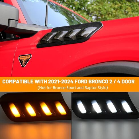 Z8 Hood Side Marker Lights Turn Signal Lights for Ford Bronco Accessories 2021-2024, 2PCS in Saudi Arabia