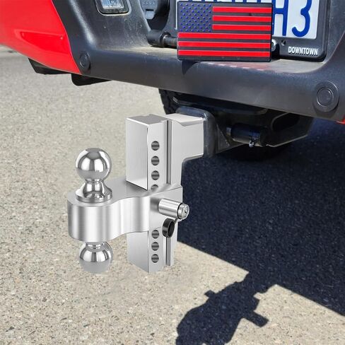 Adjustable Trailer Hitch Tow Hitch Load Bearing 18,500 LBS, Fits 2.5 Inch Receiver, 8-Inch Drop/Rise Drop Hitch, 2" and 2-5/16" Tow Balls Heavy Duty Tow Hitch for Truck(8 inch Drop/Rise) in Saudi Arabia