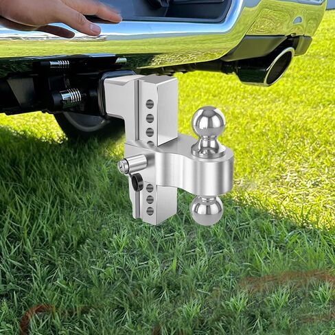 Adjustable Trailer Hitch Tow Hitch Load Bearing 18,500 LBS, Fits 2.5 Inch Receiver, 8-Inch Drop/Rise Drop Hitch, 2" and 2-5/16" Tow Balls Heavy Duty Tow Hitch for Truck(8 inch Drop/Rise) in Saudi Arabia
