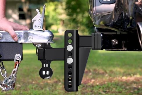 وصلة ربط مقطورة قابلة للتعديل من Koerdo - وصلة قطرة مع جهاز استقبال 2.5 بوصة - قطرة/ارتفاع 6 بوصة، وصلة ربط كروية 2 بوصة و2-5/16 بوصة للشاحنات، 22,000 رطل GTW، وصلة سحب مع دبوس مضاد للسرقة، أسود in Kuwait