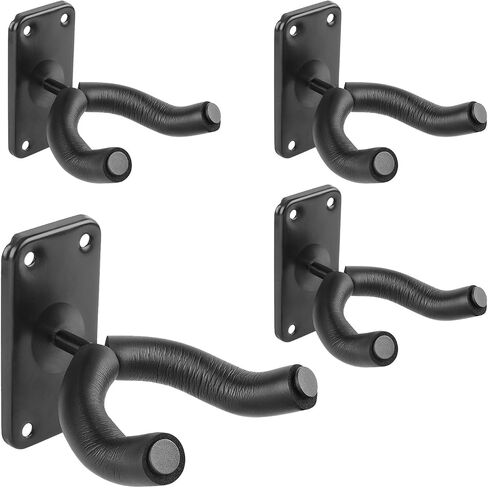 Flexzion Guitar Wall Hooks (2 Pack) - Secure Guitar Holder Bracket, Wall-Mount Guitar Hangers with Padded Yoke Fork, Display Wall Rack for Guitars, Bass, Mandolin, Banjo and More in Saudi Arabia