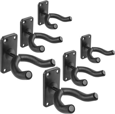 Flexzion Guitar Wall Hooks (2 Pack) - Secure Guitar Holder Bracket, Wall-Mount Guitar Hangers with Padded Yoke Fork, Display Wall Rack for Guitars, Bass, Mandolin, Banjo and More in Saudi Arabia