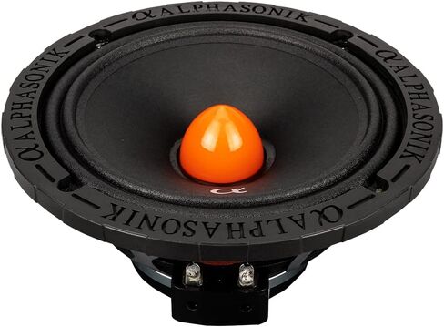 Alphasonik 1 زوج من MPRO658 Mayhem PRO Series 6.5 بوصة 1400 واط بحد أقصى 350 واط RMS مكبر صوت سيارة متوسط ​​المدى 8 أوم، سلة مصبوبة، محيط من القماش، مخروط ورق غير مضغوط، مغناطيس نيوديميوم in Saudi Arabia