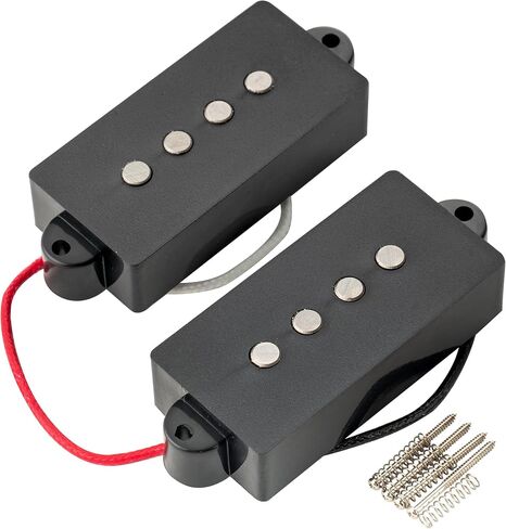Artec POA4 Alnico 5 Vintage Tone Split P-bass Pickups Set 8.4K for 4 String Precision Bass Electric Bass, Black in Saudi Arabia
