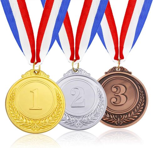Caydo 3 Pieces Gold Silver Bronze Award Medals-1st 2nd 3rd Place Medals for Competitions, Party, 2.55 Inches in Saudi Arabia