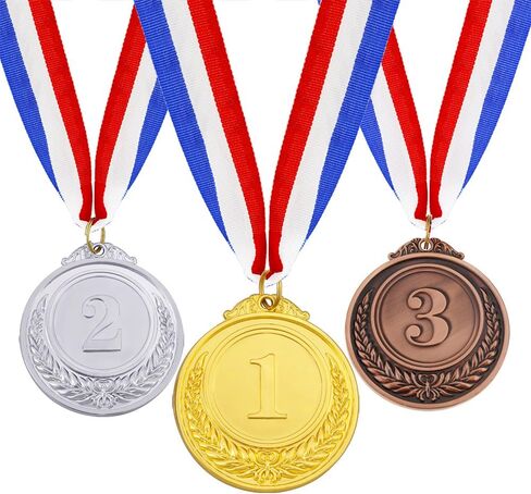 Caydo 3 Pieces Gold Silver Bronze Award Medals-1st 2nd 3rd Place Medals for Competitions, Party, 2.55 Inches in Saudi Arabia
