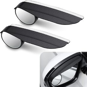 Pack-2 Side Mirror Rain Guard, Blind Spot Mirror, Car Mirror Accessories, Side Mirror Blindspot, Rainwater Diversion Reflective Protection Plate, Blindspot Mirror for Car (Black)