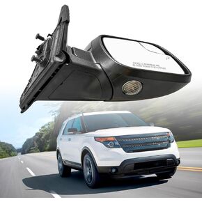BB5Z-17682-BA Right Passenger Side Rear View Mirror with Power Heated Manual Folding Turn Signal Light Compatible with Ford Explorer 2011-2018, BB5Z17682BA FO1321554