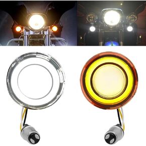 DREAMIZER 1157 LED Motorcycle Turn Signals 2 Inch Front Rear Lights Super Bright Bulbs Lens Kit Compatible with Harley Softail Touring Dyna Sportster Road King Street Glide Electra Glide and More