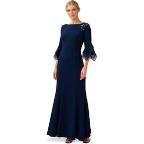 Adrianna Papell Women's Embellished Knit Crepe Gown