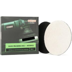 5" Glass Polishing Disc with Foam Interface - Hook and Loop Glass polishing pad for Machine polishing to Remove Water Spots and Stains.