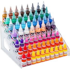 Paint organizer for acrylic painting (7 Tier) & Paint Brush Holder (26 Slots) for Paint Tube Storage,Acrylic Paint Organizer,Paint Holder,Clear Paint Bottle Rack for Alcohol Inks, Food Coloring