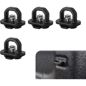 4 PCS Car Trunk Tie-Down Latch Buckle, 1.85" x 1.49" Truck Bed Stake Bag Fixed Anchor D-Ring, Compatible with Silverado Pickup Ford F250 GMC Sierra/Denal Canyon Chevrolet Colorado (Black)