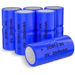 2CR1/3N 6 Volt Battery, 200mAh High Capacity Lithium ion Batteries Compatible with Pet Stop, Dog Guard, Perimeter and Extreme Dog Collars,Two CR1/3N 6V Batteries Pack (4-Pack)