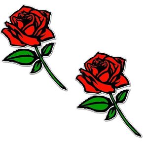 2Pack Red Rose Decal Funny Sticker for Car Truck Window Bumper
