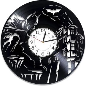 Movie Original Home Decor Dark Knight Wall Clock 12 Inch for Fan Bat Theme Vinyl Record Wall Clock Dc Comics Handmade Clock Gotham Birthday Gift Idea for Boy
