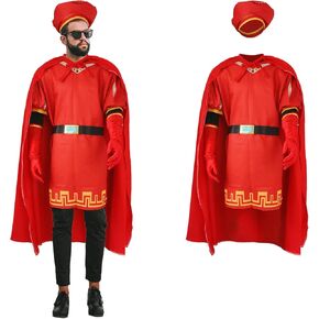 Pigmiss Lord Farquaad Costume Adult King Farquaad Halloween Cosplay Costume Outfits Role Costume Cape Suit