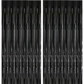 2 Pack Red and Blue Foil Fringe Curtains Photo Booth Prop Tinsel Streamer Backdrops Birthday Party Supplies Bachelorette Bridal Wedding Baby Shower Graduation Party Decorations, 3.3 x 6.6 ft