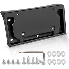 RED WOLF Front License Plate Bracket for 2017-2023 Tesla Model 3 Series Mount on Front Bumper Drill Holes Required License Plate Holder Tag Cover Kit Included Screws Washers Wrench Black