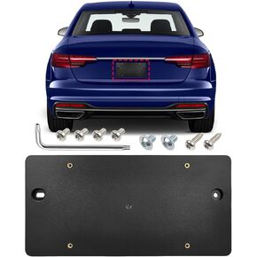 Rear License Plate Bracket Holder Compatible with Audi 2014-2024 A3 A4 A5 A6 A7 S3 S4 S5 S6 S7 RS5 RS7 Q3 Q5 Q7 SQ5, Black No Drill License Plate Mounting Kit