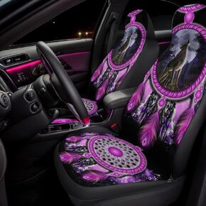 Mushroom seat car Cover for car seat Covers Front Seats Mushrooms for Most car Universal Size with Stretch Fabric Protector for Car 2pcs. (ZYT-Pattern)