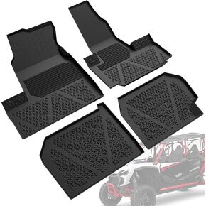 SAUTVS TPE Floor Mats for Honda Talon 1000X4 22-24, Front and Rear Row Floor Liners All Weather Protection Slush Mats for Honda Talon 1000X-4 1000R-4 1000XS-4 2022-2024 Accessories (4PCS)