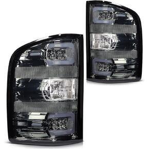SCITOO LED Tail Light Assembly Fit 2007-2013 for Chevy Silverado 1500, Pair Taillamps Fit 2007-2014 for Silverado 2500 3500 (Fit 2007 New Body Style) Smoked lens