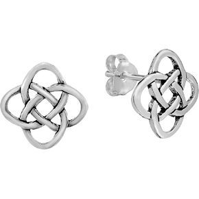 AeraVida Beautifully Intricate Celtic Knot .925 Sterling Silver Post Stud Earrings | Sterling Silver Stud Earring for women | Celtic Stud Earrings | Stud Earrings