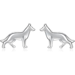 Sterling Silver Dogs Stud Earrings Chihuahua Schnauzer Corgi Golden Retriever Dachshund German Shepherd Poodle Mom Breed Puppy Jewelry