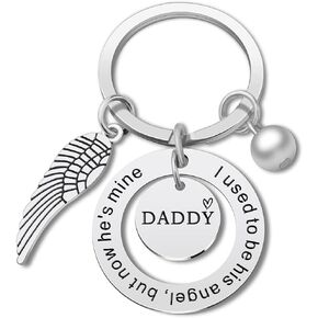 Stocking Stuffers for Adults Dad Father Sympathy Gift 2024 Stocking Stuffers A Piece of my Heart is in Heaven Angel Wings Dad Memorial Keychain Angel Keyring Remembrance Sympathy Gifts for New Dad