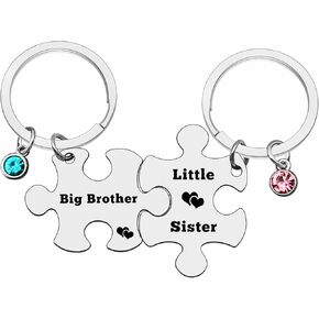 Brother and Sister Keychains Sister and Brother Gifts for Little Sister Big Brother Keychain Set for Big Brother Gifts from Sister Christmas Birthday Gifts Sibling Gifts for Brother and Sister
